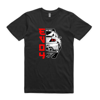 Mitsubishi Lancer Evo 4 Adult Tshirt for black Thumbnail