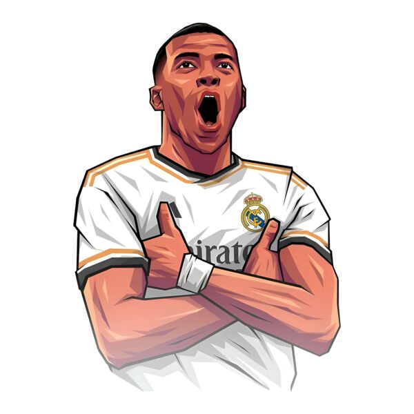 🏆 Mbappé Real Madrid Portrait ⚽ T-Shirt Thumbnail