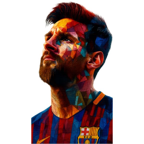 Messi Portrait FC Barcelona ⚽ T-Shirt Thumbnail