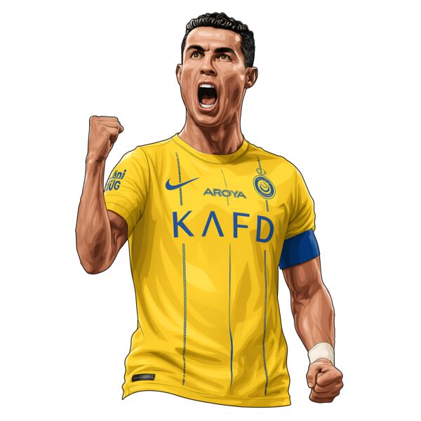 ⚡ Ronaldo Al Nassr Football Portrait  ⚽ T-Shirt Thumbnail