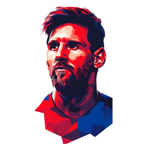 Messi Portrait Men's ⚽ T-Shirt Thumbnail