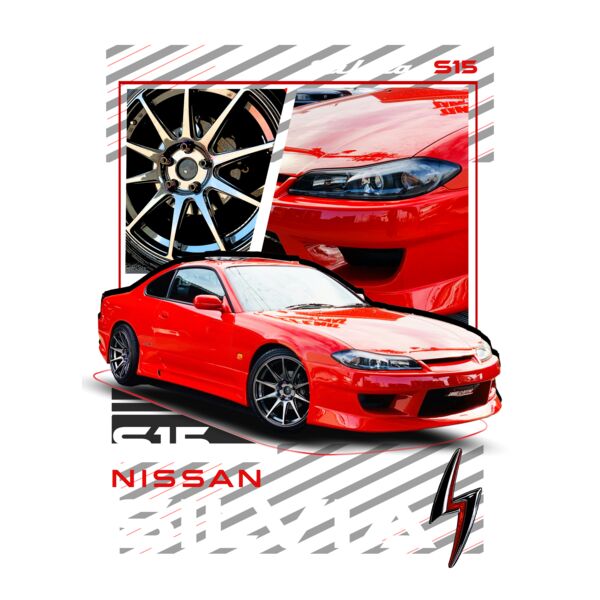S15 Nissa Silvia Red Adults Tshirt Thumbnail