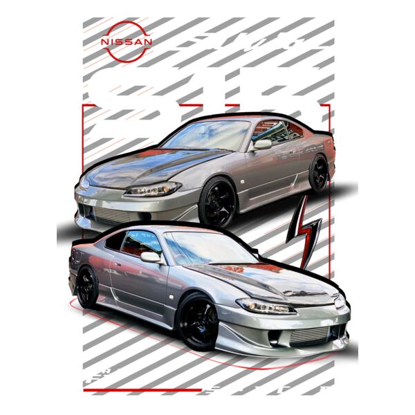 S15 Nissan Silvia R Spec Silver Adult Tshirt Thumbnail